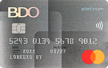 BDO Platinum Mastercard credit card